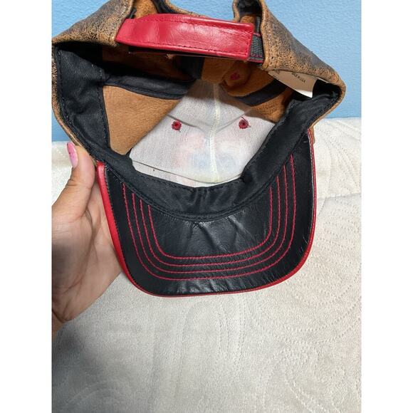 Vtg 1994 Jeff Hamilton World Cup Coca Cola Leather BG Tv Hat Soccer Made In USA - Picture 10 of 11